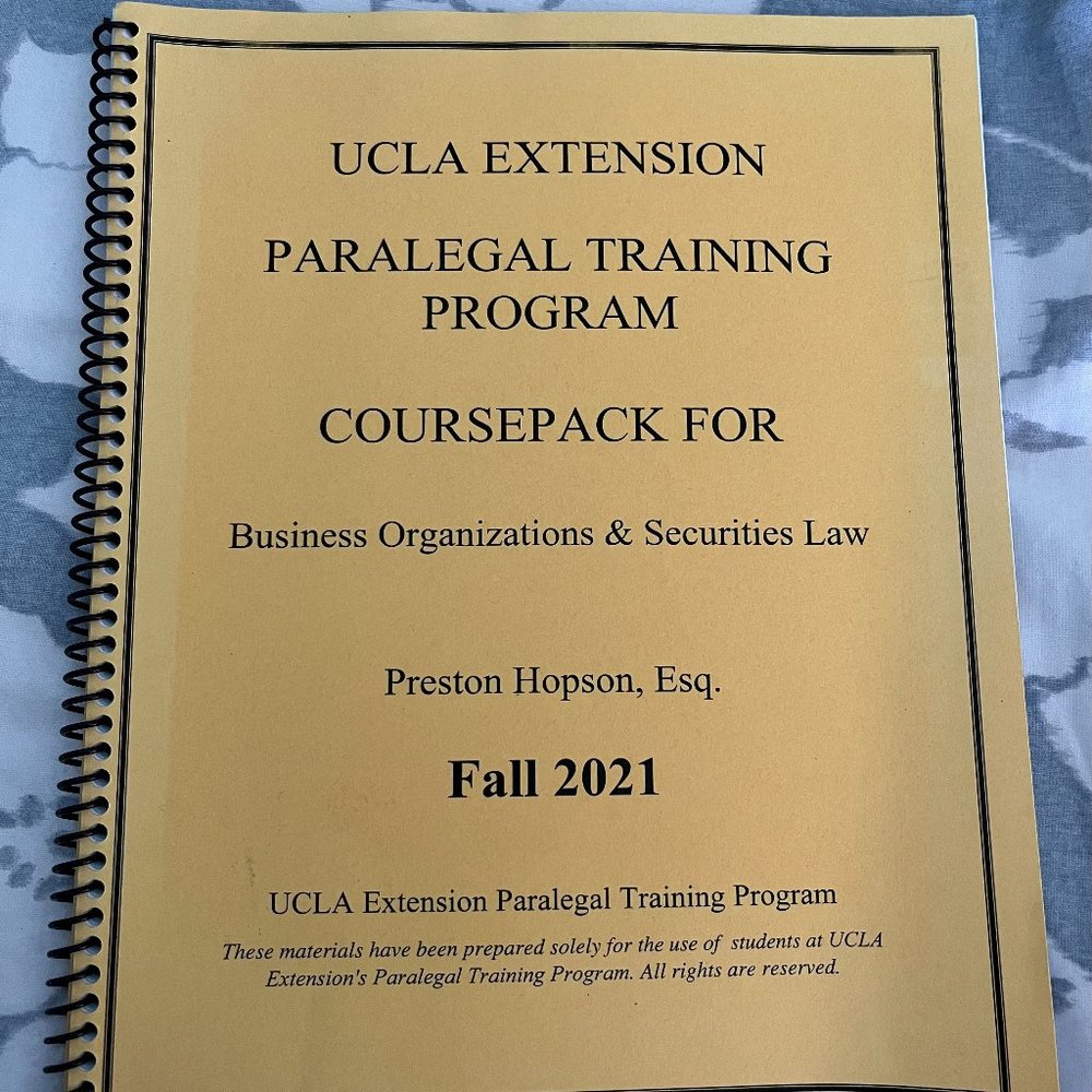 UCLA PARALEGAL TRAINING PROGRAM (UCLA PTP) Textbook Materials